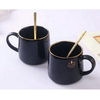 Factory Direct Wholesale Novelty Coffee Mugs with Lid Spoon Cheap Ceramic