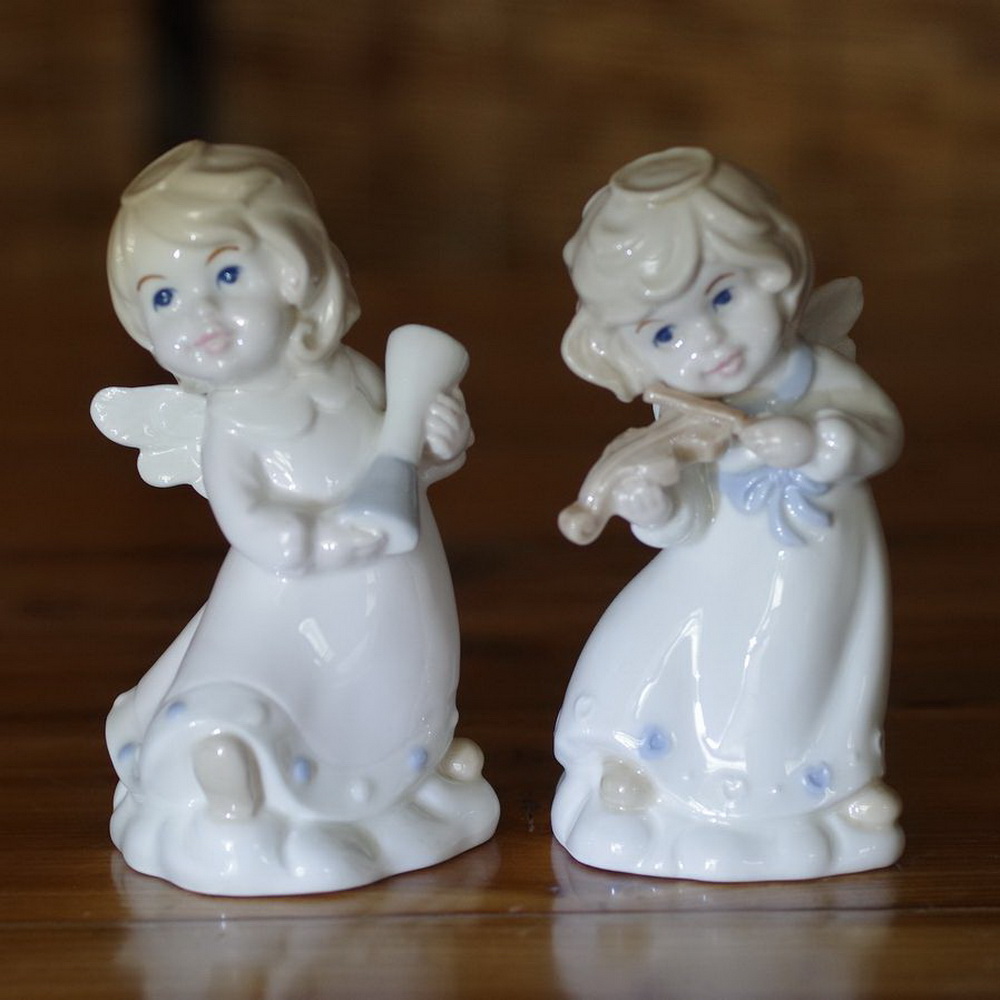 Decorative White Ceramic Angel Wing for Plating Craft