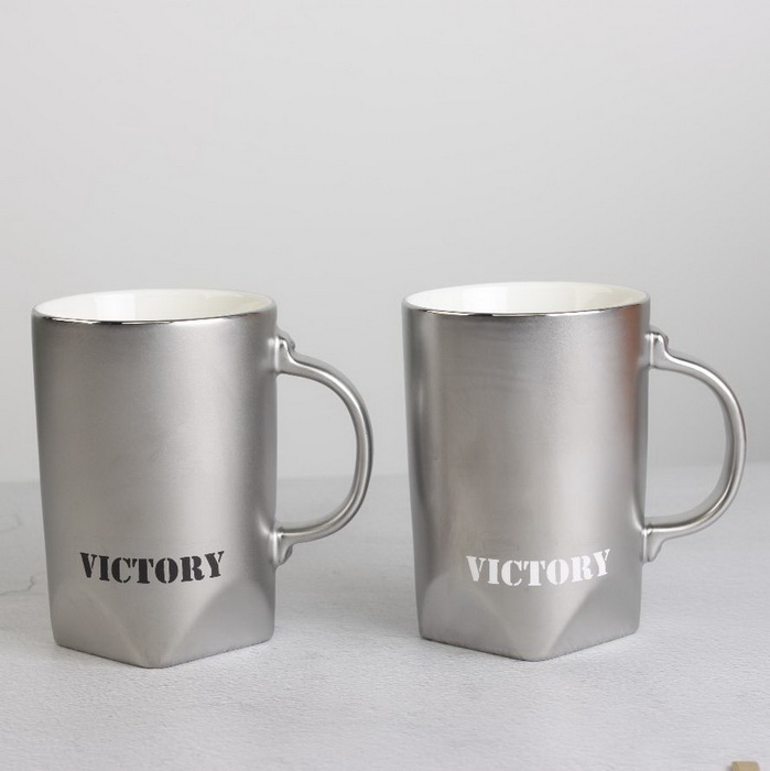 Chao Zhou Supplier Large Sliver Couple's Ceramic Mug with Customized Logo