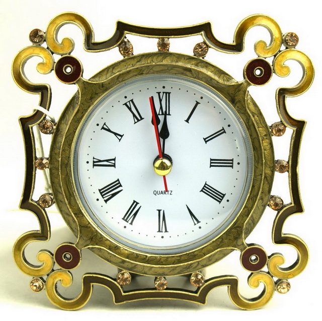 Antique Round Diamond Table Quartz Clock