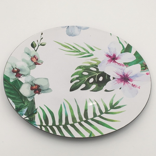 Wholesale Custom Logo Flower Plastic Decorative Pink Charger Plates