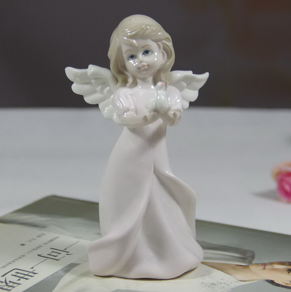 Hot Sale Ceramic Home Decoration Sculptures Angel Girl