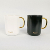 New Gold Rim Red And Black Glazed Ceramic Bone Coffee Mug
