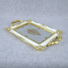 Wholesale Classical White Polyresin Towel Tray Towel Disk with Mirror Face