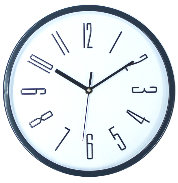 White 3D Wall Clock Easy Read Office Silent Wall Clock