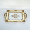 Metal Resin Mirrored Ornate Decorative Tray Jewelry Tray