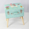 Living Room Modern Fabric Ottoman In European Style Wooden Stool