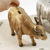 Polyresin Cow Shaped Toy Animated Money Bank Coin Bank Toy Safe Money Bank