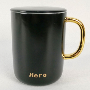 New Gold Rim Red And Black Glazed Ceramic Bone Coffee Mug