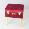 Velvet Fashion KD Footstool And Ottoman with Wooden Feet
