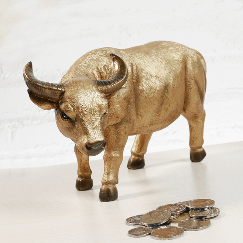 Polyresin Cow Shaped Toy Animated Money Bank Coin Bank Toy Safe Money Bank