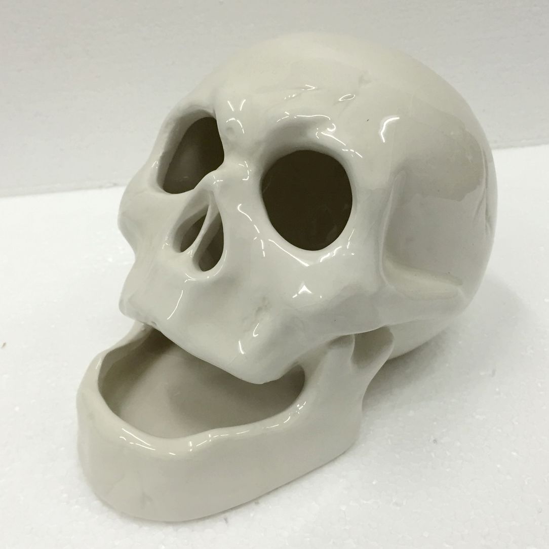 Vivid 3D Interior Decoration Ceramic Skull Bobble Head
