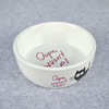 Fancy Dolomite White Ceramic Dog Cat Pet Food Bowl