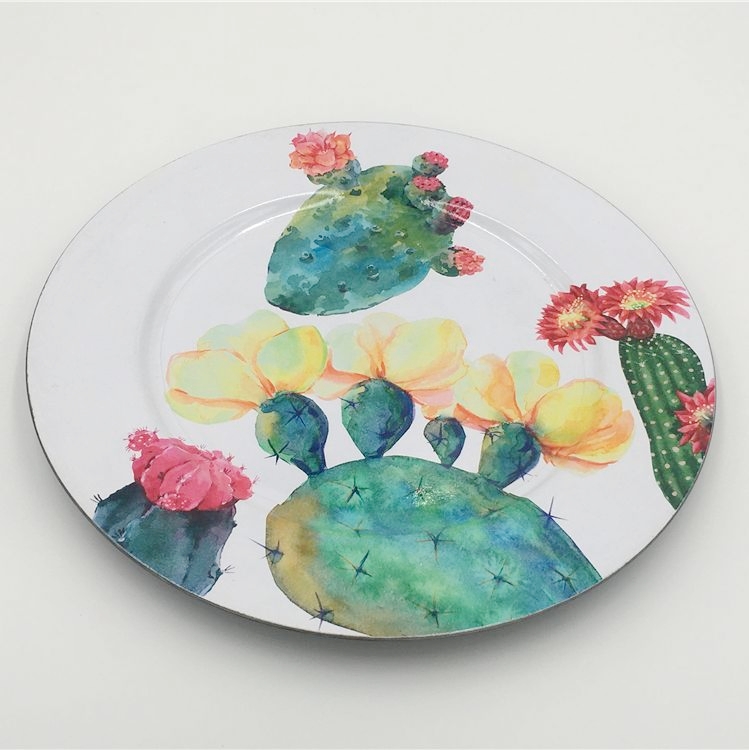 Antique Restaurant Decorative Plastic Plates Dinner Divided Melamine Plate 