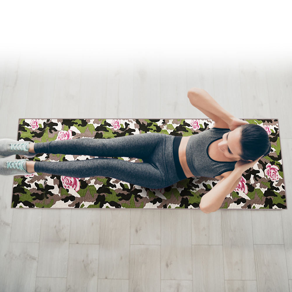 Yoga Mat Print Quick Dry Non-Slip Foldable Yoga Towel Fitness Blanket Home Gym Fitness Equipment With Mesh Bag Training Mat