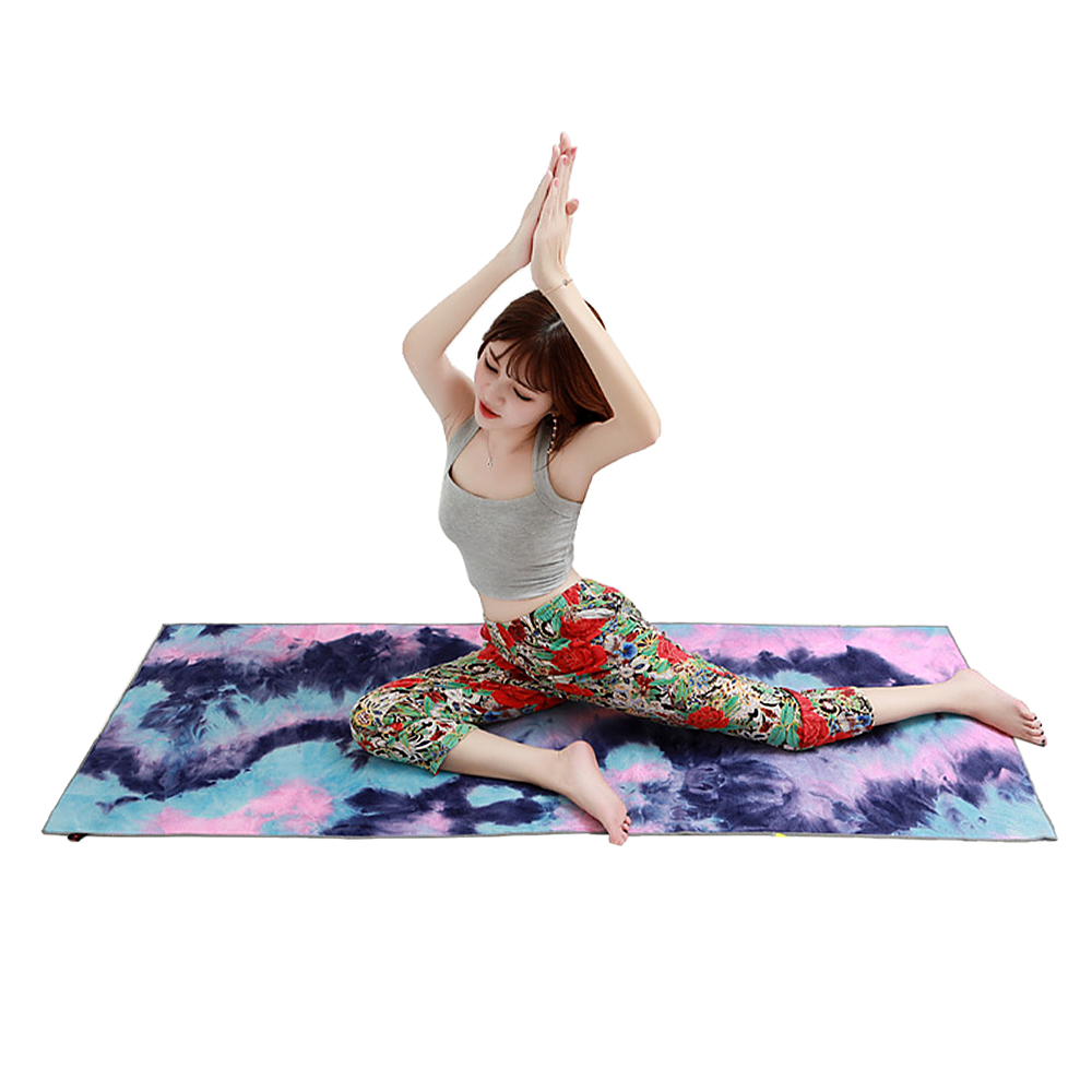 Yoga Mat Print Quick Dry Non-Slip Foldable Yoga Towel Slimming Fitness Exercise Mat Blanket with Mesh Bag Fitness Yoga Mats