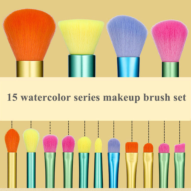 Eyeshadow Make Up Brush Set Synthetic Hair Colourful Makeup Brushes