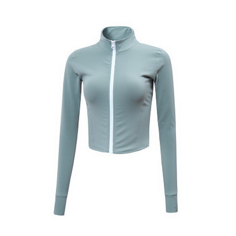 Sport Jacket Women Long Sleeve Zip Fitness Yoga Shirt Top Workout Gym Activewear Sport Running Coats Training Clothing Out Wear