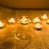 Europe Style Round Hollow Crystal Glass Candle Holder Wedding Fine Transparent Crystal Candlestick Dining Room Home Decoration