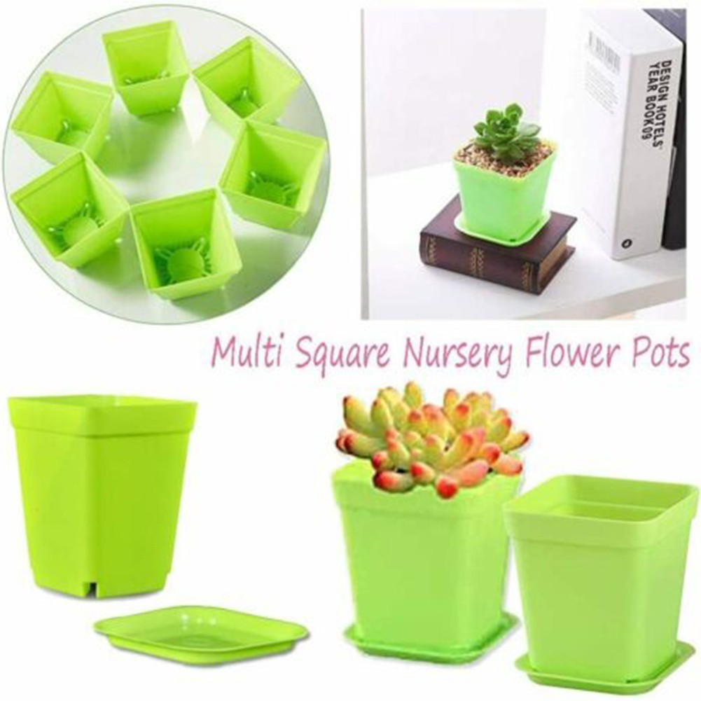 10PC Colorful Multi Square Nursery Flower Pot Plastic Nursery Pot Plant Seeds Nursery Box Transplant Flower Tray For Home Garden