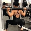 Women Athleisure Fitness Bodysuit 2023 Backless One Piece Yoga Jumpsuit Sports Gym Workout Clothes for Women Tights Active Wear