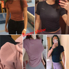 Peeli Women Yoga Top Seamless Sport T Shirts Fitness Clothes Short Sleeve Yoga Shirt Gym Top Running Active Wear Sport Top Femme