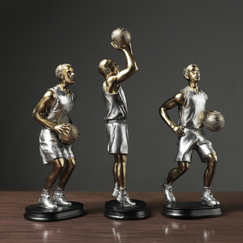 Creative Basketball Sports Figure Sculpture Home Decoration Ornaments Holiday Gifts Resin Embellishments Desktop Decorations