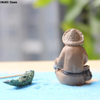 1PC Fishing Old Man Resin Figure Statue Sitting Garden Ornament Outdoor Garden Pool Micro-Landscape Bonsai Garden Crafts