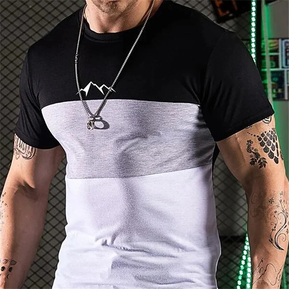 Men&#39;s Street T-shirt Summer Men&#39;s 3D Stripe Printing Short Sleeve Tops Fashion Everyday T Shirt Oversized Tee Shirt Men Clothing