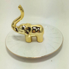 Lovely Dog Dish Rose Gold Kitty Table Decor Stand Ring Holder Ceramic Jewelry Tray Trinket