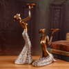 New 1Pair Vintage Abstract Lady Holders Statue Sculpture Candlestick Candle Holder