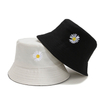 Unisex Bucket Hat Double-Side Outdoor Fishing Cap Women Men Sunscreen Hats Daisy Embroidery Fisherman Caps Double Wear Hats
