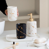 Luxury Marble Bathroom Accessory Set Toiletry Set Ceramic Soap Dish Toothbrush Holder Mouth Cup Liquid Soap Dispenser Tray