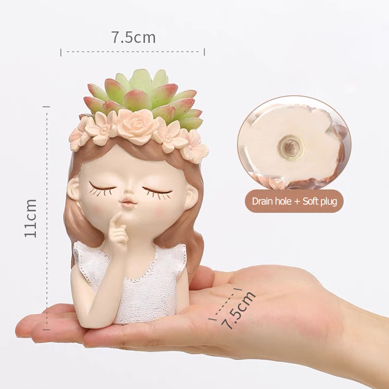 Nordic Flower Pots Cute Girl Decorative Planters Succulents Cactus Flower Pot Decorative Planters for Plants Home Decor Gift
