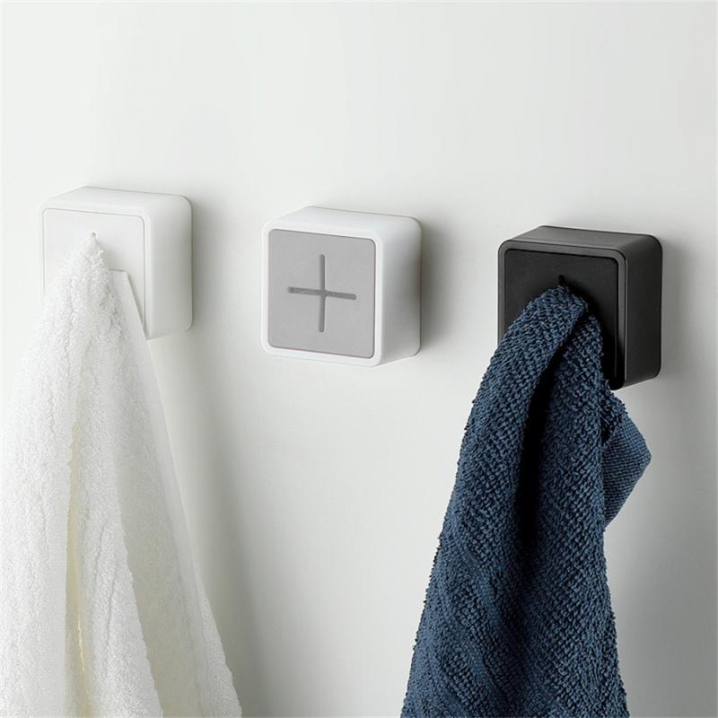 Self Adhesive Towel Plug Holder Wall Mounted Bathroom Towel Hook Storage Rack Waterproof Kitchen Rag Dishcloth Clip Organizer