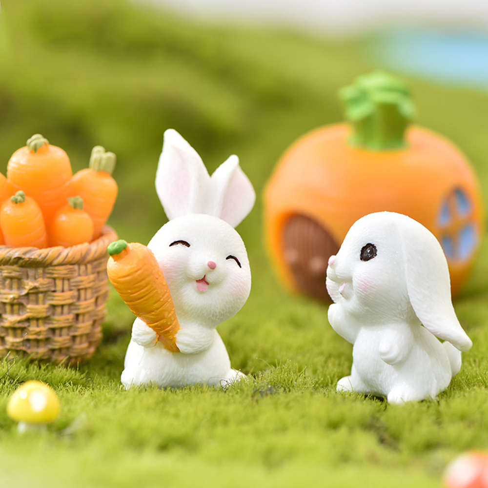 2~5pcs Easter Rabbit Miniature Bunny Figurine Easter Decoration Craft Home Decoration Desktop Garden Decoration Accessories 2023