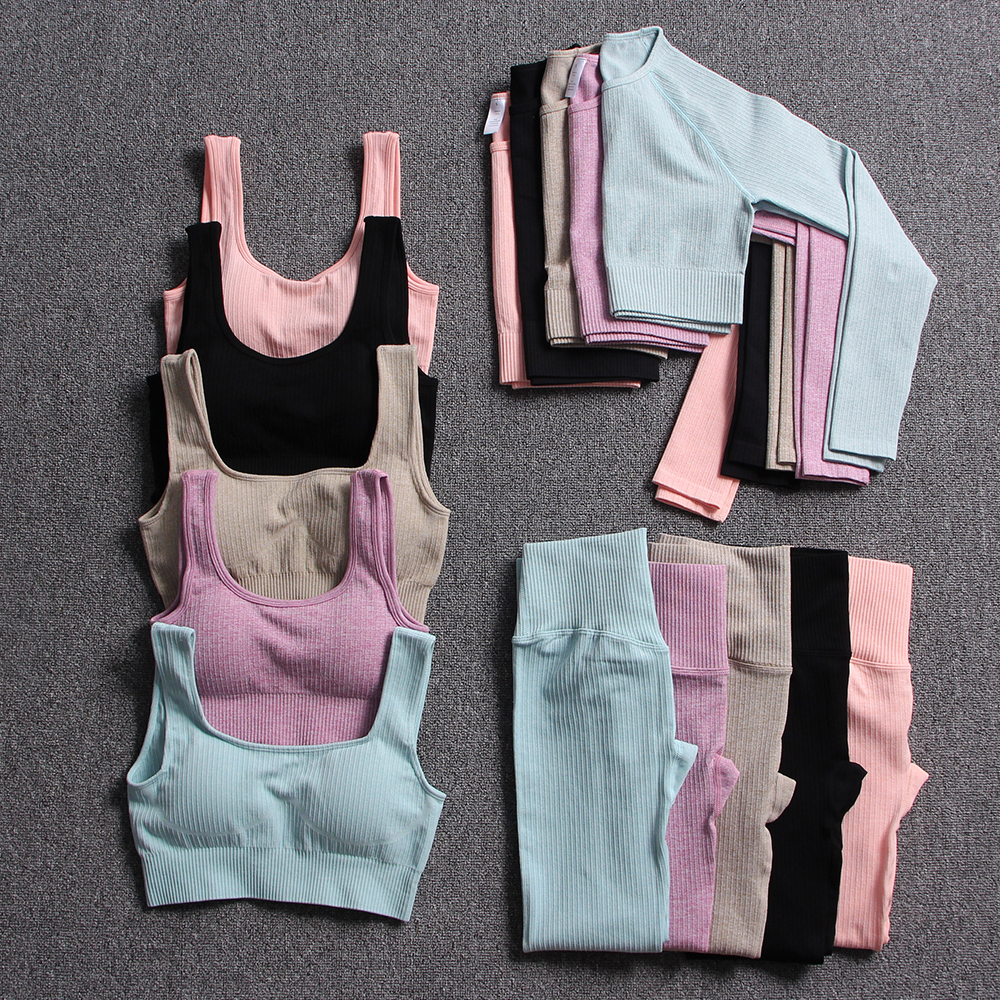  Woman Sportswear Yoga Sets Workout Sports Bra Gym Clothing High Waist Legging Fitness Women Tracksuit Athletic Outfits