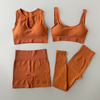 Yoga Set Ribbed Workout Outfits for Women 2/4 Piece Sport Bra High Waist Shorts Yoga Leggings Sets Fitness Gym Clothing