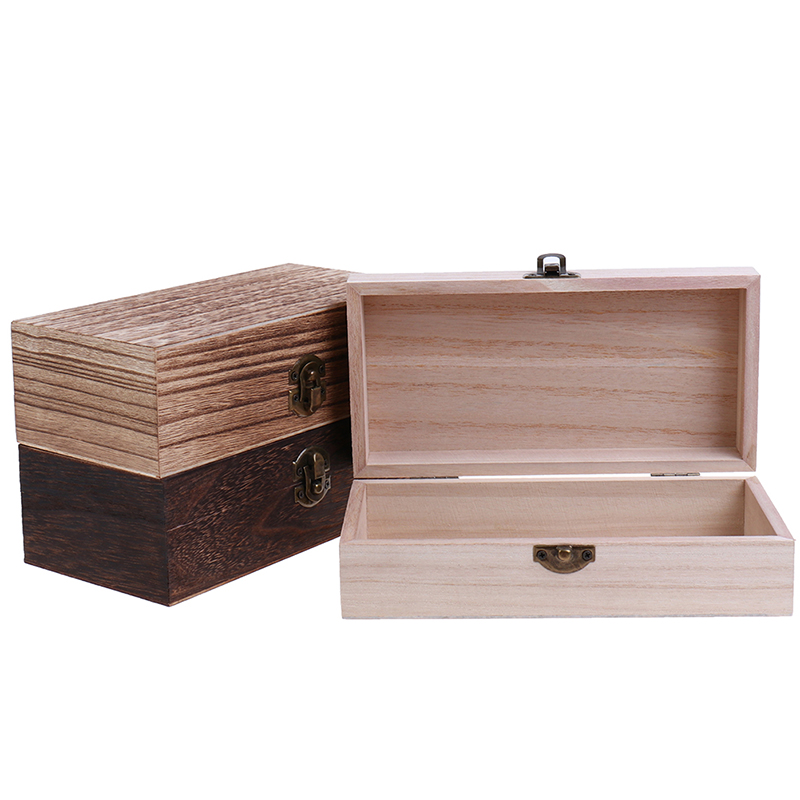 Retro Jewelry Box Desktop Wood Clamshell Storage Hand Decoration Wooden Box Storage Containers Jewlery Organizer Household