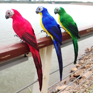 25cm Handmade Simulation Parrot Creative Feather Lawn Figurine Ornament Animal Bird Garden Prop Decoration 12/13/14/15/16CM