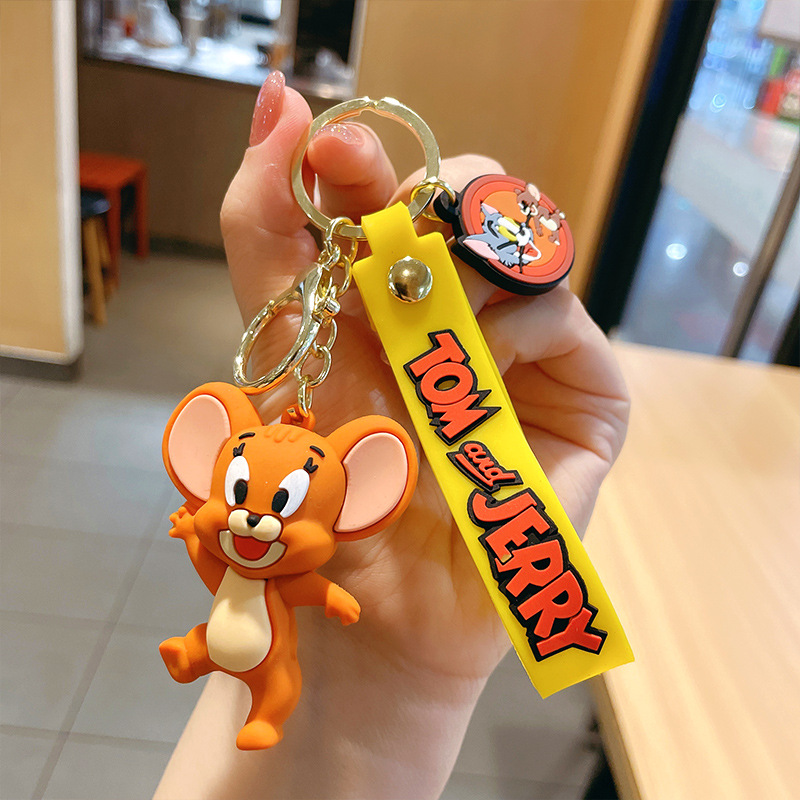 Car Key Chain Tom Cute Anime Cartoon Pendant Doll Bag Pendant Keychain for Girls Figures Accessories