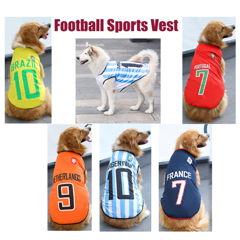 Pet Clothes Football Sports Vest Dog T Shirt Cat Summer Thin Clothes Pet Vest
