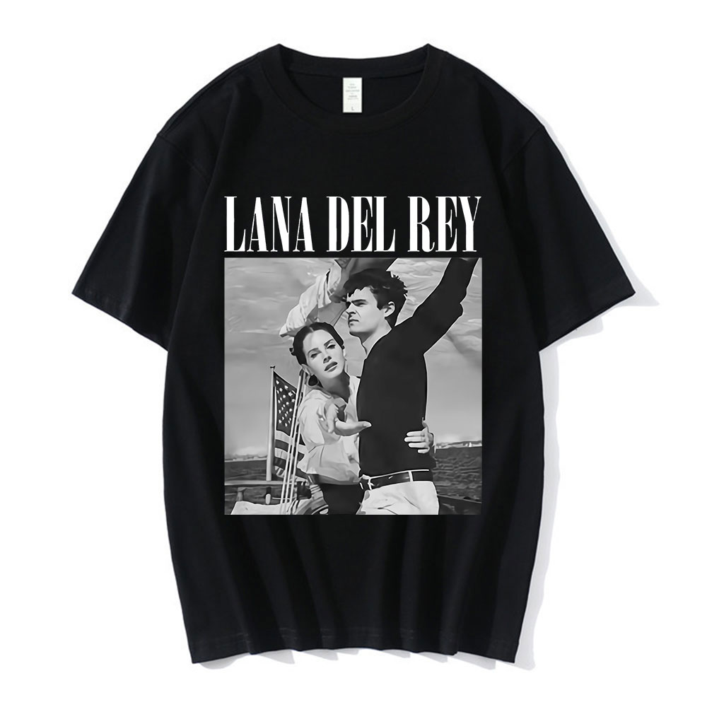 Men T-Shirts Vintage Singer Lana Del Rey Ldr Sailing Graphics Short-Sleeve Women T-Shirt Oversized Streetwear Unisex Harajuku