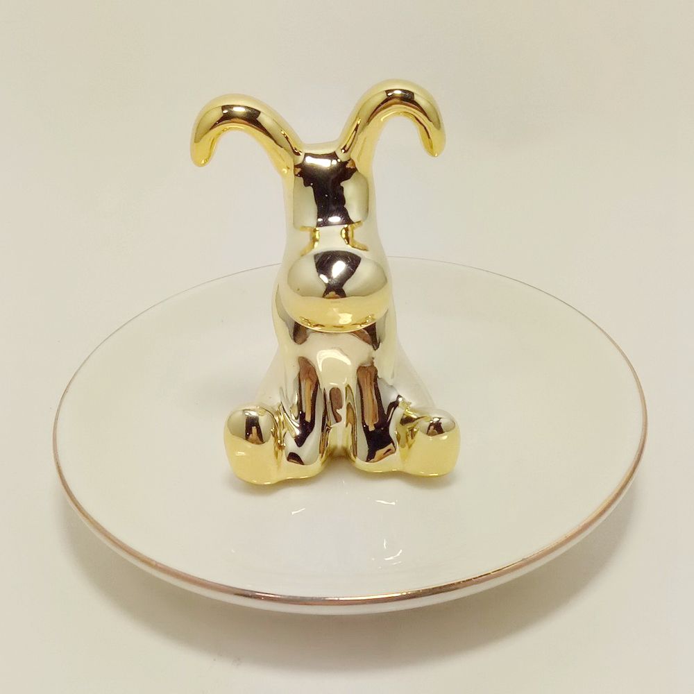 Alpaca Ring Holder Wedding Llama Jewelry Tower Ceramic Dish Plate Jewel Championship Ring Display Organizer Trinket Tray