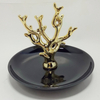New Catering Decoration Green Gold Silver 3 Color Home Decoration Ceramic Ginkgo Leaf Dry Fruit Plate