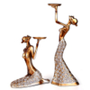 New 1Pair Vintage Abstract Lady Holders Statue Sculpture Candlestick Candle Holder