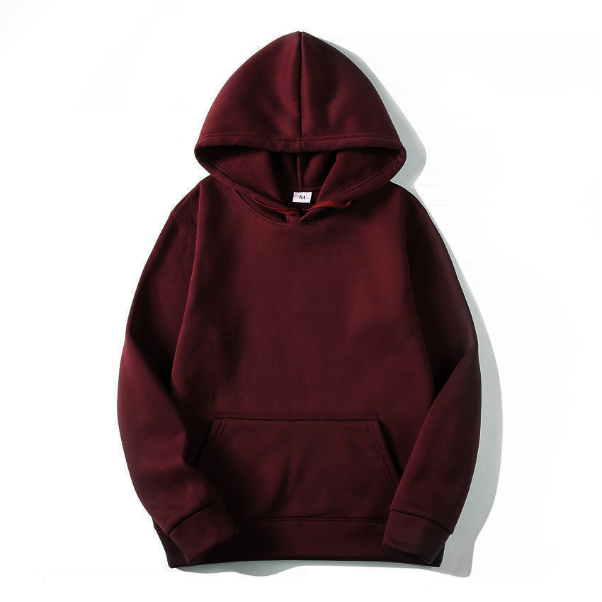 Men's And Women's Casual Hooded Pullover Sweatshirt Pure Color Sports Hoodie Sweatshirt