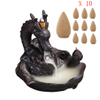 10pcs Hot Dragon Incense Burner Smoke Backflow Best Cone Censer Incense Holder Mini Office Desk Home Decor Teahouse Ornament