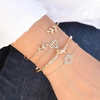 4pcs/Set Fashion Bohemia Leaf Knot Hand Cuff Link Chain Charm Bracelet Bangle for Women Gold Bracelets Femme Jewelry 6115