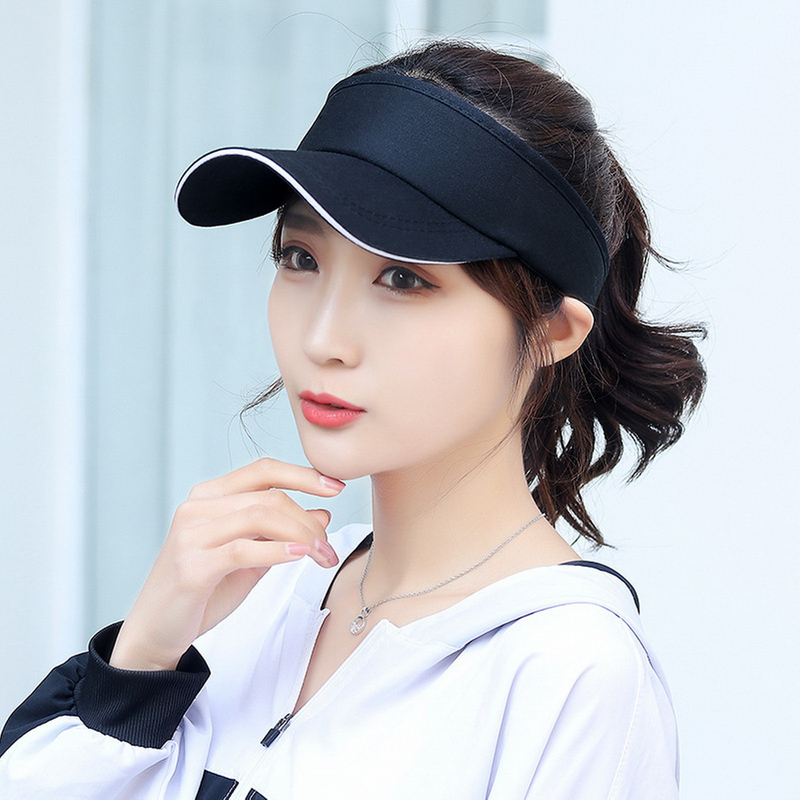 Summer Breathable Sun Hats for Women Adjustable Visor UV Protection Empty Top Sports Golf Running Sunscreen Cap Beach Hat